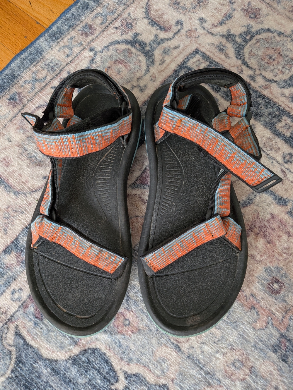 Teva Womens Strappy Sandals in Orange and Light Blue